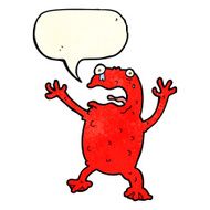 cartoon poisonous frog with speech bubble N8