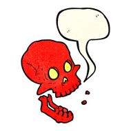 cartoon laughing skull with speech bubble N4