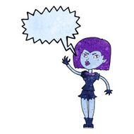 cartoon pretty vampire girl with speech bubble N11