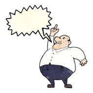 cartoon big fat boss with speech bubble N4