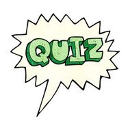 cartoon quiz sign with speech bubble N2
