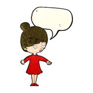 cartoon surprised woman with speech bubble N81