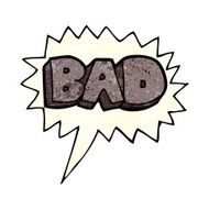 cartoon bad sign with speech bubble
