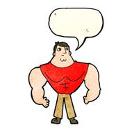 cartoon body builder with speech bubble N4