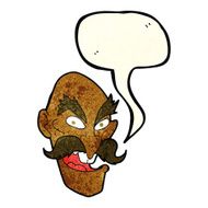 cartoon evil old man face with speech bubble N3