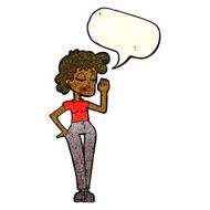 cartoon woman ignoring with speech bubble N6