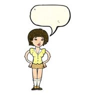 cartoon woman with hands on hips speech bubble N74