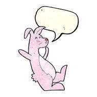 cartoon pink bunny with speech bubble N2
