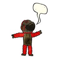 cartoon astronaut reaching with speech bubble N4