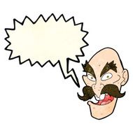 cartoon evil old man face with speech bubble N4