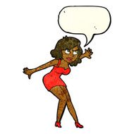 cartoon female spy with speech bubble N9