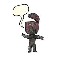 cartoon robot with speech bubble N60