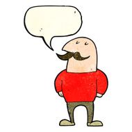 cartoon bald man with mustache speech bubble N4