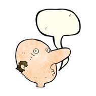 cartoon balding man with speech bubble N6