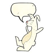 cartoon white rabbit with speech bubble N2
