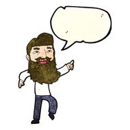 cartoon man with beard laughing and pointing speech bubble N4