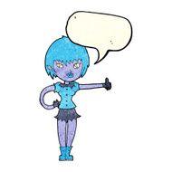 cartoon vampire girl giving thumbs up sign with speech bubble N4