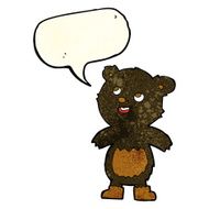 cartoon black bear with speech bubble N23