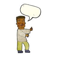 cartoon man gesturing with speech bubble N11
