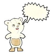 cartoon polar bear with speech bubble N25