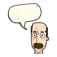 cartoon man with mustache speech bubble N26