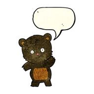 cute black bear cartoon with speech bubble N4