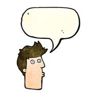 cartoon surprised man with speech bubble N48
