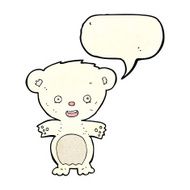 cartoon polar bear with speech bubble N26