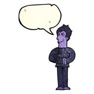 cartoon vampire with speech bubble N32