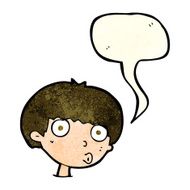 cartoon surprised boy with speech bubble N9