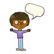 cartoon surprised man with speech bubble N49