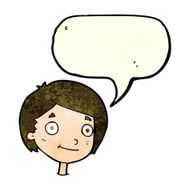 Cartoon happy boy with speech bubble N79