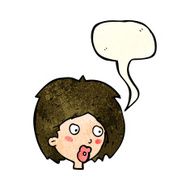 cartoon woman looking with speech bubble N4