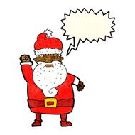 cartoon angry santa claus with speech bubble N7