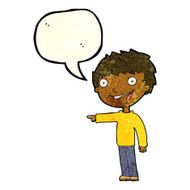 cartoon happy boy laughing with speech bubble N7