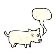 cartoon little dog with speech bubble N8