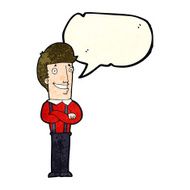 cartoon proud man with speech bubble N9