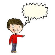 cartoon happy boy laughing with speech bubble N8