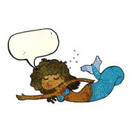 cartoon mermaid with speech bubble N19