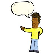 cartoon man pointing with speech bubble N63
