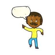 cartoon man with mustache pointing speech bubble N11