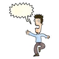 cartoon shrieking man with speech bubble N4