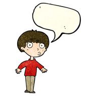 cartoon surprised boy with speech bubble N10