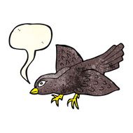 cartoon bird with speech bubble N107