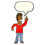 cartoon angry man making point with speech bubble N3