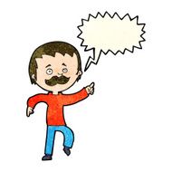cartoon man with mustache pointing speech bubble N12