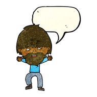 cartoon happy man with beard speech bubble N15