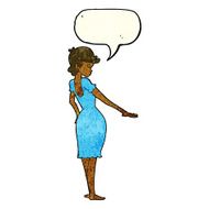 cartoon pretty woman looking at nails with speech bubble N3