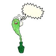 cartoon spooky ghost in bottle with speech bubble N4