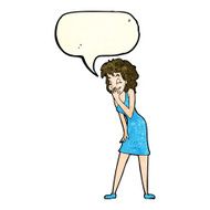 cartoon woman laughing with speech bubble N4